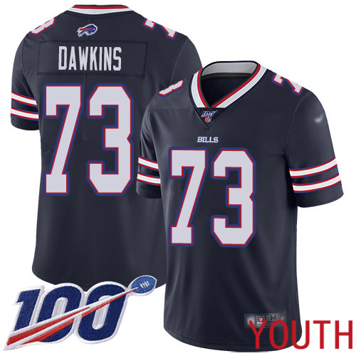 Youth Buffalo Bills #73 Dion Dawkins Limited Navy Blue Inverted Legend 100th Season NFL Jersey